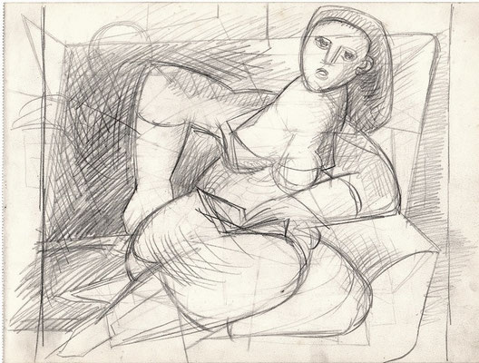 Blatt Nr.7  1953   ( R )   Ruhende mit Buch    1955   K - 6