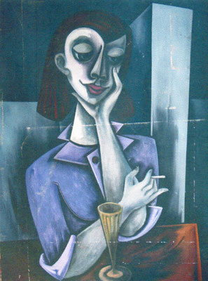 Junge Frau mit Zigarette im Cafe  1955    95 x 120  V.V. 79