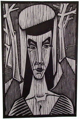 Mädchen im Wald  1983  40 x 60