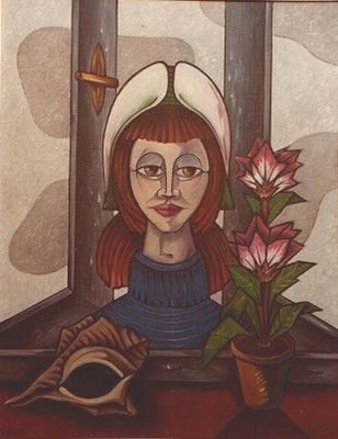 Frau am Fenster    1984    68,5 x  89  V.V. 43/1