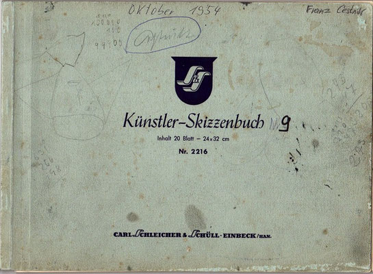 Skizzenblock  9  Datum  10.1954   29  Blätter