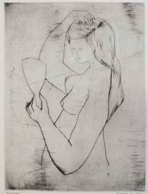 Akt mit Spiegel  1954  23 x 31
