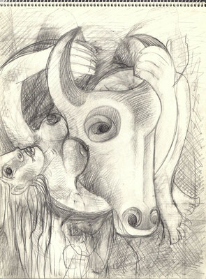 Blatt Nr. 7   5.1972  ( Öl )  Raub der Europa  2004  9 - 8