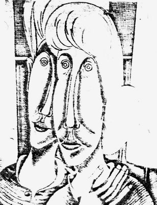 Paar am Fenster  1960    30 x 40  R.G.V. 72  