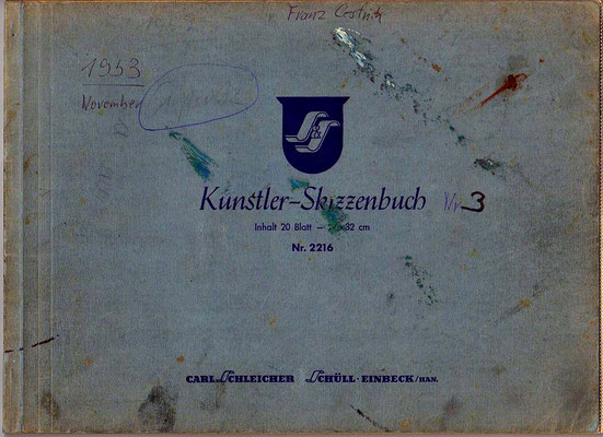 Skizzenblock  3    Datum  11.1953    29 Blätter