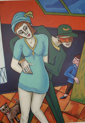 Spielende Familie  2001  84 x 115