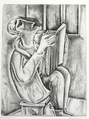 Harmonika Spieler  1962  30 x 40        ( 4 )