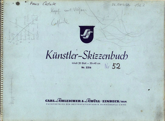 Skizzenblock  52  Datum  26.10.1062   38 Blätter