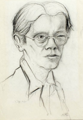 Selbstbildnis  1950  23,5 x 34 ( Kohle )