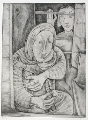 Ängstliches Kind  1960  30 x 40                 ( 4 )