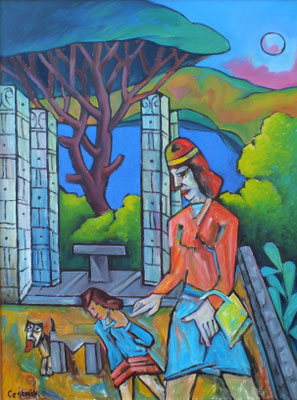 Tempel auf Ischia  2008  75 x 100