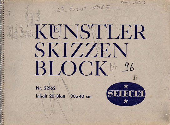 Skizzenblock  96  Datum  25.8.1967   18 Blätter