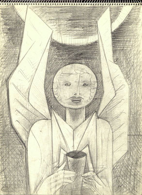 Blatt Nr. 1    1.1970  ( Öl )  Engel ohne Namen  1973   V.V.85a  