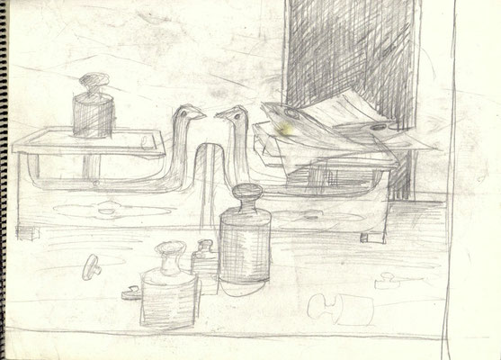 Blatt Nr. 23  1980  ( Öl )  Stillleben mit blauer Waage  1981  124a    ( Block 156 )  