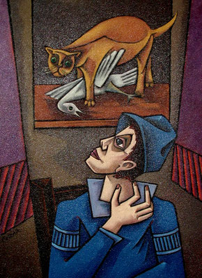 Junge mit Katze  1993  85 x 115