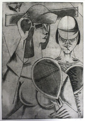 Tennisspielerinnen  1985  37,5 x 54           ( 3 )