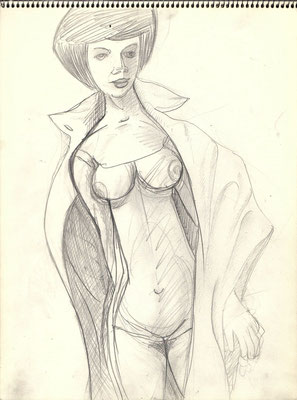 Blatt Nr. 17  1975  ( Öl )  Frau im Mantel  2001  13 - 3