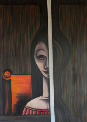 Mädchen am Fenster    83 x 115  V.V. 39