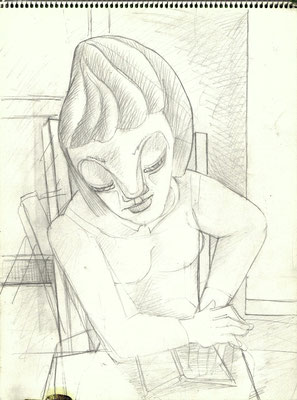 Blatt Nr. 13  1977  ( R )  Lesende  1996  14 - 14, ( Öl )  Lesende  1979  17 - 8