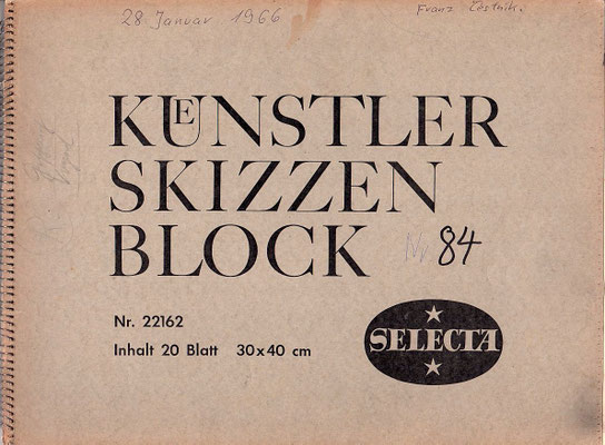 Skizzenblock  84  Datum  28.1.1966   14 Blätter