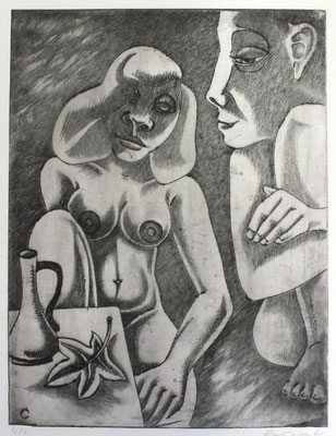 Paar im Freien  1992  30 x 39,5          ( 3 )