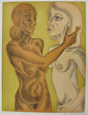 Zwei Stehende Akte  1981  30 x 39,5 ( Ätz )        ( 3 )