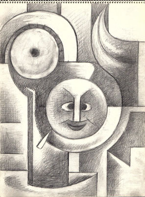 Blatt Nr. 20  6.1968   ( R )  Komposition  1968  8 - 4,  ( Öl )  Nächtliche Erscheinung  1968  3 - H6