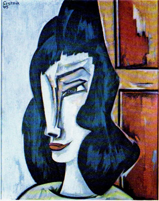 Frauenkopf  1965    Eigentum Frankfurter Kunstkabinett  V.V. 43