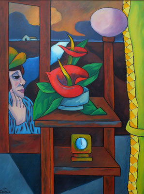 Stillleben mit Blume  2004  80 x 105