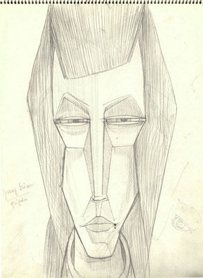Blatt Nr. 8   1975  ( R )  Nachdenklich  1977  8 - 22,  Frau mit Vogel  2001  21 - 3