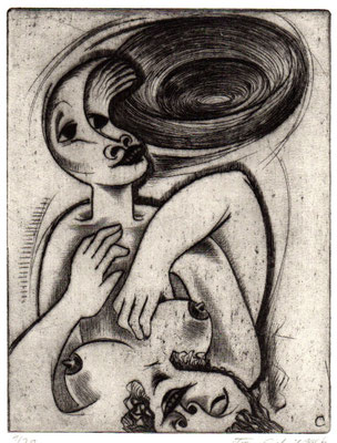 Liebespaar  1968  15 x 19,5         ( 8 )