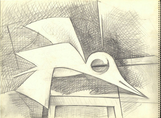 Blatt Nr. 18  5.1967   ( 2x Öl )  Großer Vogel I + II   1971  V.V.89,  V.V.67