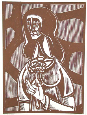 Frau mit Blume  1984  40 x 54