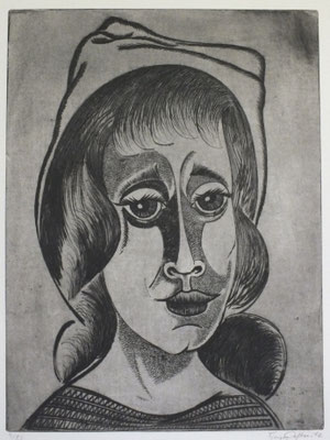 Kopf mit Hut  1976  30 x 39,5         ( 8 )