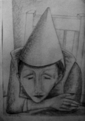 Sich aufstützender Junge  1961    43 x 60  B.G.V. 26
