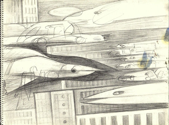 Blatt Nr.16  10.1970  ( Öl )  Vogelschwarm  V.V.243