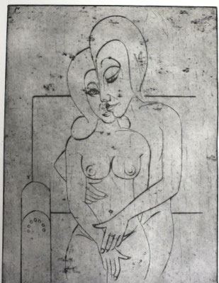 Liebespaar auf Sofa  1982  29,5 x 39,5            ( 5 )