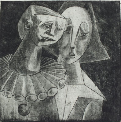 Zirkusclowns  1955  23,5 x 23,5   