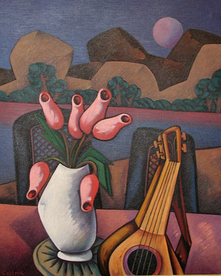 Stillleben mit Laute  1985  86 x 106