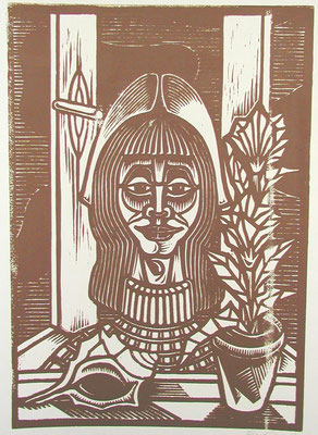 Frau am Fenster  1984  40 x 55