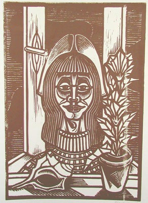 Frau am Fenster  1984  40 x 55