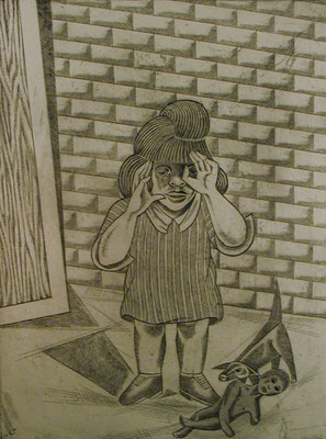 Kind mit Puppe  1979  30 x 39,5 ( Ätz )         ( 7 )