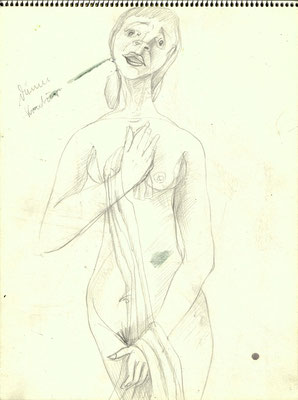 Blatt Nr. 20  1977  ( Öl )  Mädchenakt mit Tuch  1986  21 - 17