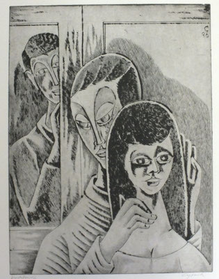Blick am Fenster I  1996  30 x 39,5      ( 1 )