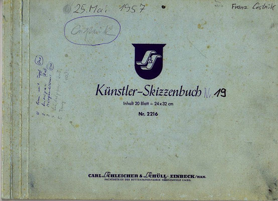 Skizzenblock  19   Datum  25.5.1957    25 Blätter