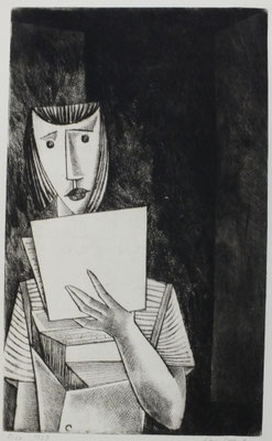 Zeitungsverkäuferin  1957  23,5 x 38,5                 ( 5 )