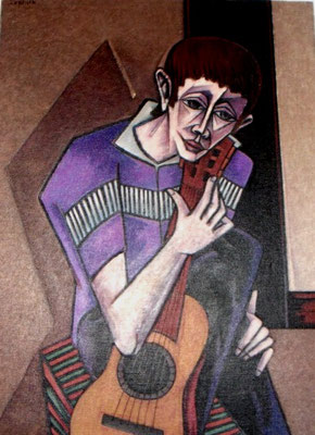 Jüngling mit Gitarre    75 x 100  V.V. 33