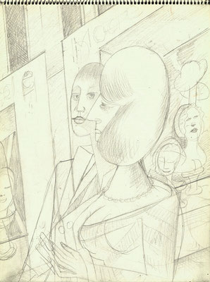 latt Nr. 7  1976  ( Öl )  Paar am Schaufenster  1996  17 - 15