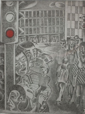 Ampel  1977  30 x 39,5  ( Ätz )