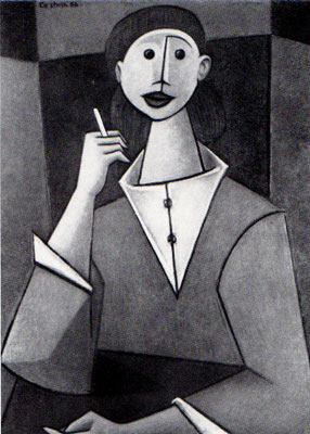 Frau mit Zigarette  1956    72 x 90  V.V. 175